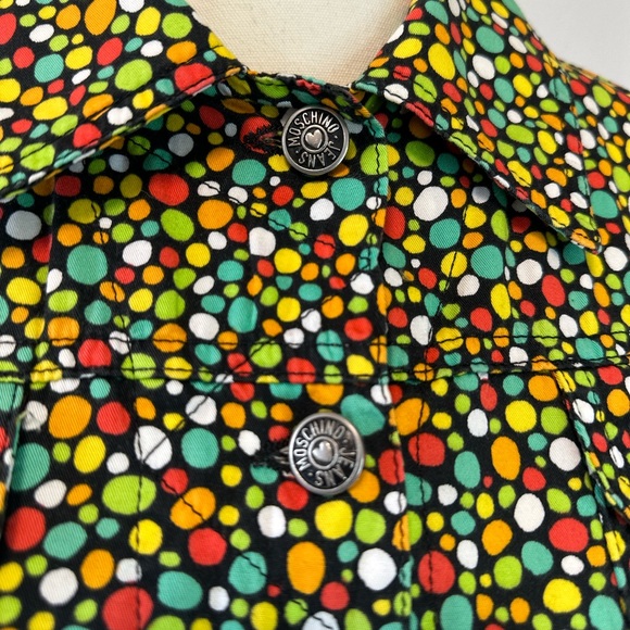 MOSHINO Vintage ‘90’s Polka Dot Jean Jacket Style - Size 8 - Picture 9 of 12